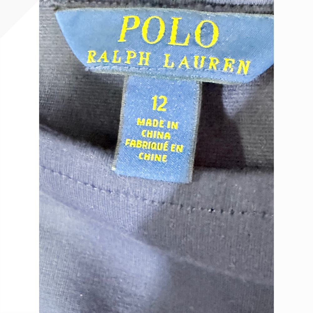 Polo Ralph Lauren‎ Girls Dress Size 12 Navy Blue Ruffle Sleeve Hem Casual 💙💙 - Picture 5 of 6